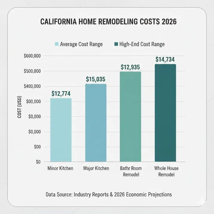 California Home Remodeling Costs 2026: Bay Area vs LA Complete Pricing Guide